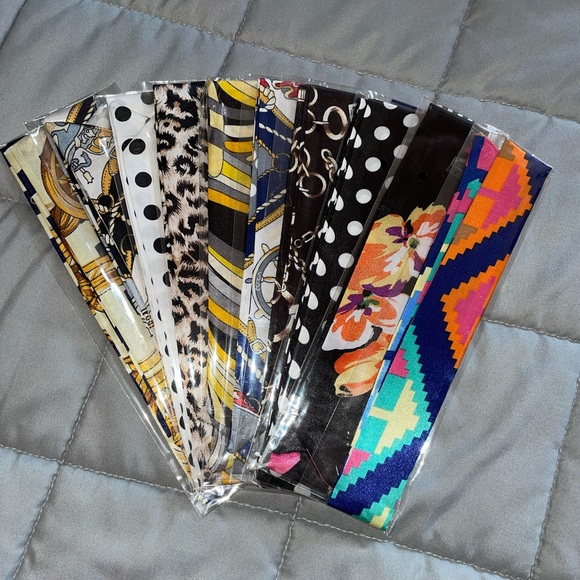 Set of 10 hair scarves - Picture 2 of 2